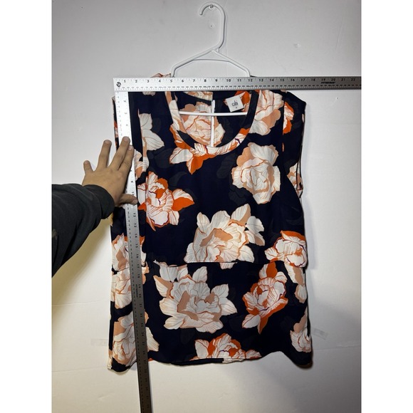 Cabi Women's Floral Print Layered Double Layer Blouse Top Polyester Size M - Picture 9 of 9